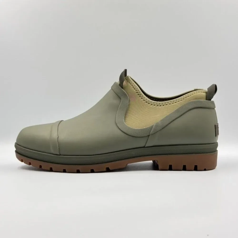 L.L.Bean Womens 11 Olive Green Wellie Chelsea Rain Shoes Waterproof Slip On
